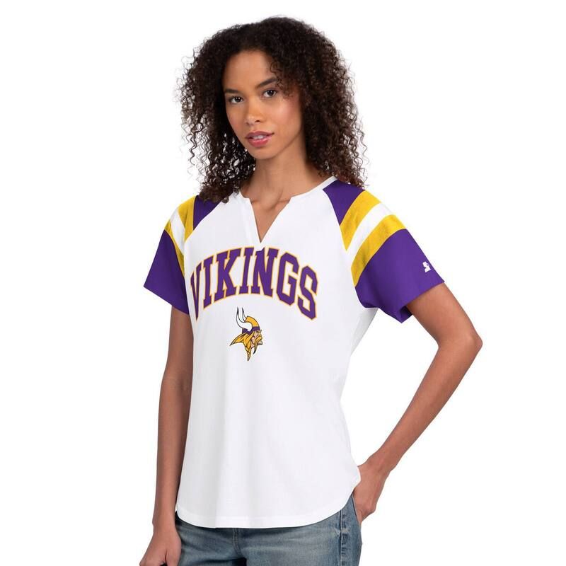 スターター レディース トップス Tシャツ Womenstarter White Minnesota Vikings Game Onotch Neck TShirt Mvk White ホワイト