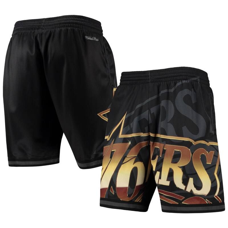 ミッチェルネス レディース ボトムス ハーフパンツ・ショーツ ショートパンツ Mens Mitchell Ness Black Philadelphia 76ers Big Face 40 Fashion Shorts 76r Black ブラック