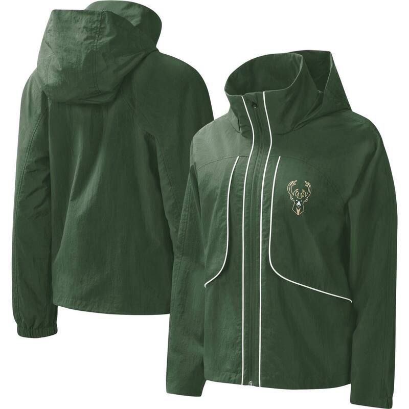 GIII レディース アウター ジャケット・ブルゾン パーカー Womens GIII 4Her by Carl Banks Hunter Green Milwaukee Bucks Last Shot FullZip Hoodie Buk Multi マルチ