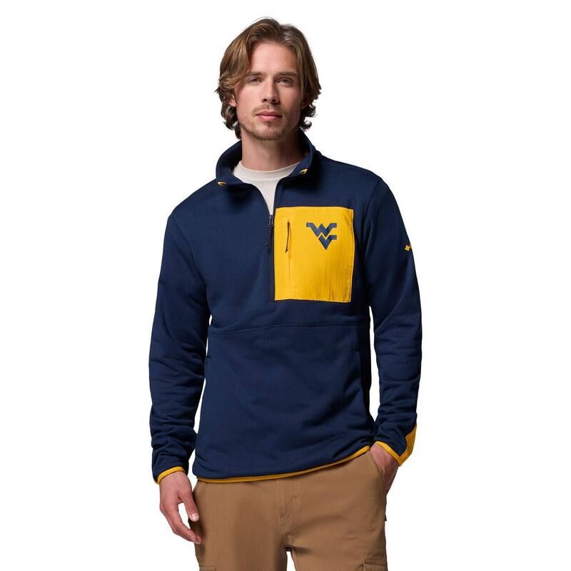 コロンビア レディース トップス Tシャツ Mens Columbia Navy West Virginia Mountaineers Hike OmniWick HalfZipullover Wvu Navy ネイビー
