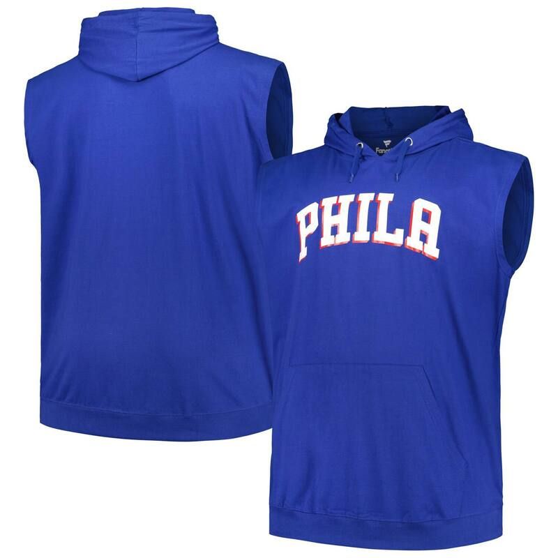 アンブランデッド レディース トップス Tシャツ トール ジャージー パーカー Unbranded Mens Fanatics Branded Royal Philadelphia 76ers Big Tall Jersey Muscle Pullover H