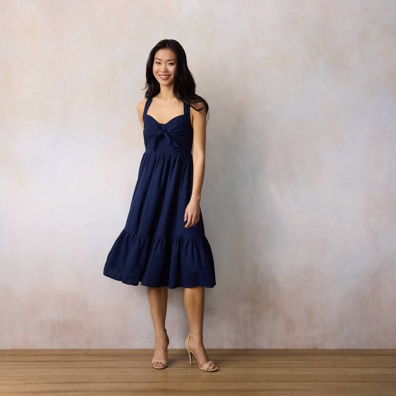 LC Lauren Conrad レディース トップス ワンピース ティアード ミディ ノースリーブ Womens LC Lauren Conrad Sleeveless Tiered Midi Dress Navy Water ネイビー