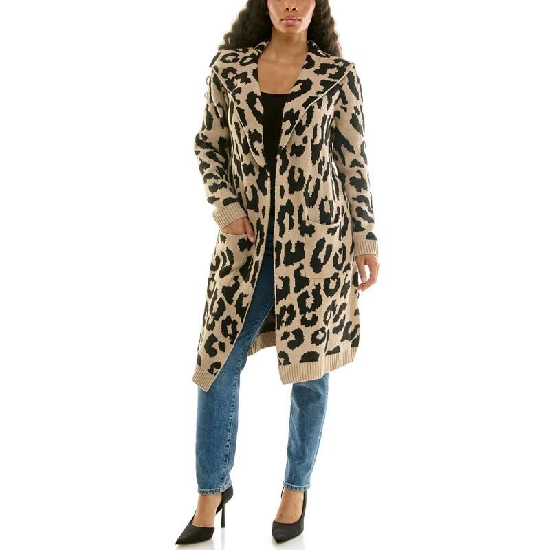 ニナレオナルド レディース アウター ニット・セーター カーディガン Womens Nina Leonard Oversized Shawl Cardigan Camel Combo キャメル