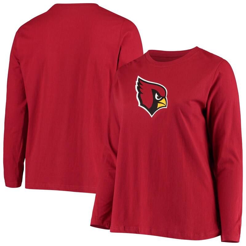 アンブランデッド レディース トップス Tシャツ プラスサイズ ロゴ Unbranded Womens Fanatics Branded Cardinal Arizona Cardinals Plusize Primary Logo Long Sleeve T