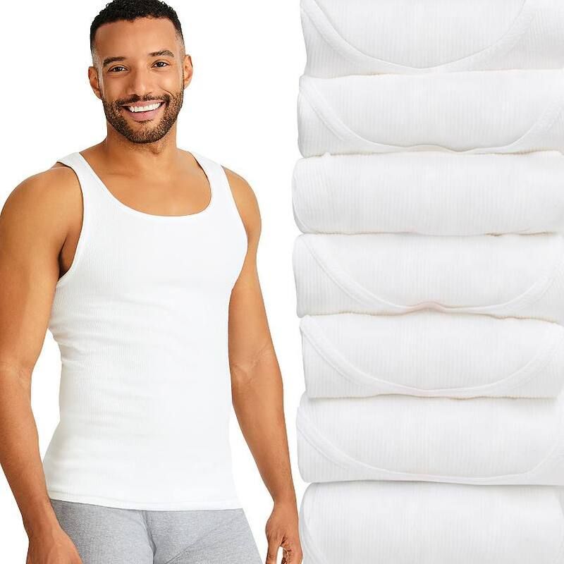 ヘインズ メンズ トップス シャツ Mens Hanes 7Pack ComfortSoft Ultimate Tank Undershirt No Color