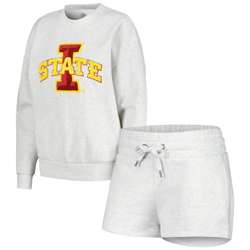 アンブランデッド レディース アンダーウェア ナイトウェア スウェット シャツ ショートパンツ Unbranded Womens Gameday Couture Ash Iowa State Cyclones Team Effort Pullover Swea
