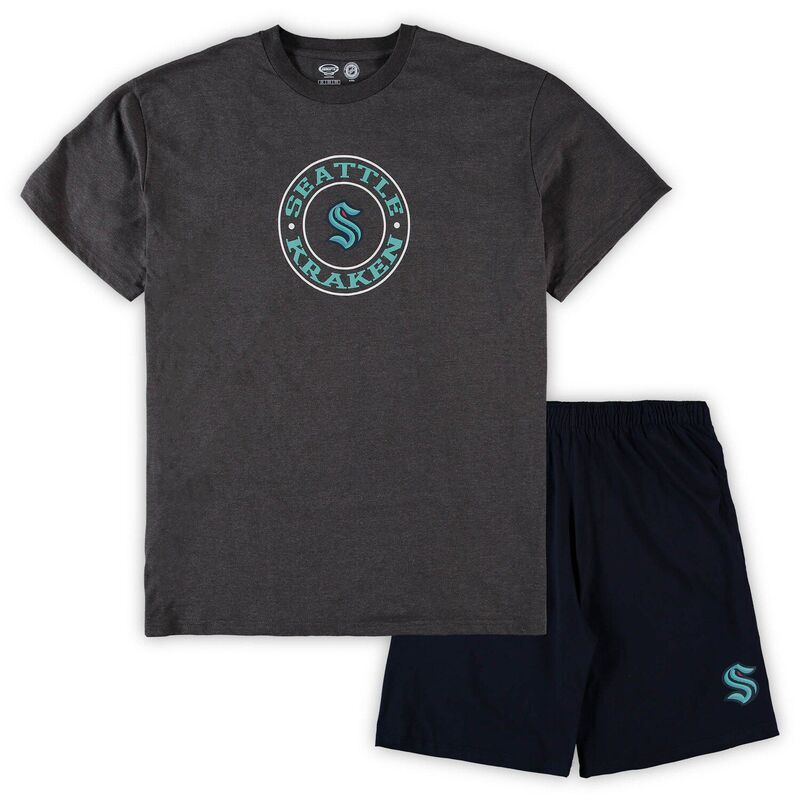 アンブランデッド レディース アンダーウェア ナイトウェア トール Tシャツ ショートパンツ Unbranded Mens Conceptsport Deep Sea BlueHeathered Charcoal Seattle Kraken Big Tall