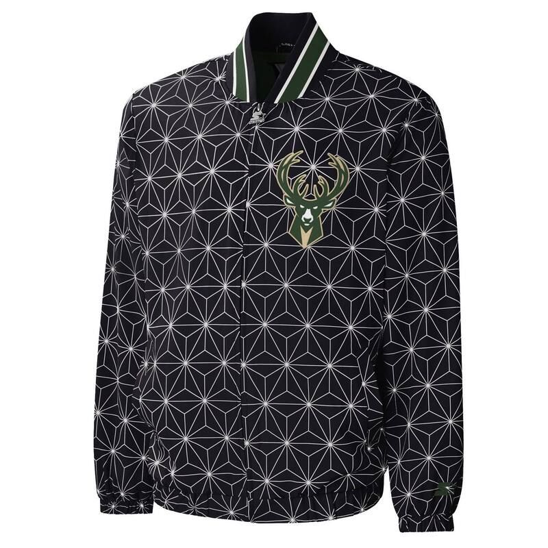 スターター レディース アウター ジャケット・ブルゾン サテン Menstarter Black Milwaukee Bucks InField Play Fashion Satin FullZip Varsity Jacket Buk Black ブラック