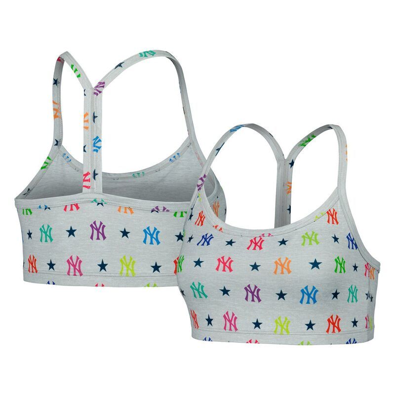 アンブランデッド レディース アンダーウェア ブラジャー Unbranded Womens Gray New York Yankees TLC Rainbow Bra Ynk Grey グレー