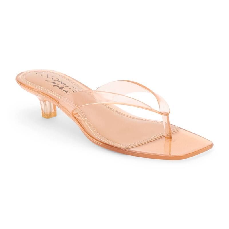 マチス レディース シューズ サンダル ヒール Coconuts by Matisse Margo Womens Clear Heeled Slide Sandals Natural