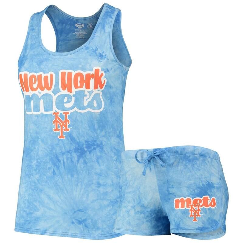 アンブランデッド レディース アンダーウェア ナイトウェア ショートパンツ Unbranded Womens Conceptsport Royal New York Mets Billboard Racerback Tank Top Shortset Met