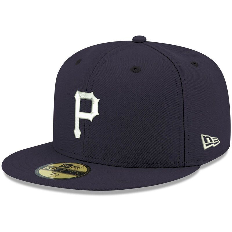 ニューエラ レディース アクセサリー 帽子 ロゴ Mens New Era Navy Pittsburgh Pirates White Logo 59FIFTY Fitted Hat Pir Navy ネイビー