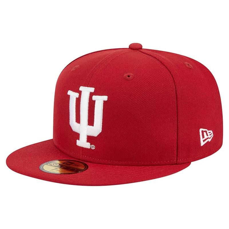 ニューエラ レディース アクセサリー 帽子 Mens New Era Crimson Indiana Hoosiers 59FIFTY Fitted Hat Ind Red レッド