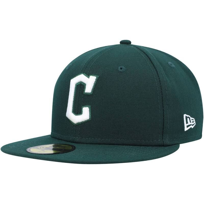 ニューエラ レディース アクセサリー 帽子 ロゴ Mens New Era Green Cleveland Guardians White Logo 59FIFTY Fitted Hat Grd Green グリーン