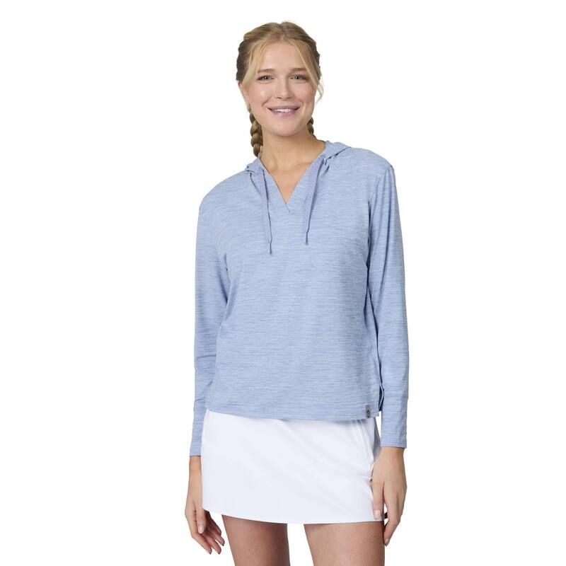 フリー カントリー レディース アウター ニット・セーター Vネック パーカー Free Country Womens Cloud Knit VNeck Hoodie Blue Jean ブルー