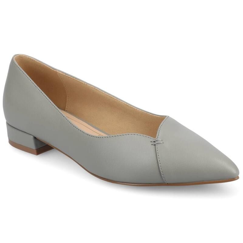 ジャーニー レディース シューズ サンダル ヒール Journee Medium and Wide Width Carmin WomenslipOn Low Block Heel Dress Flats Light Grey グレー