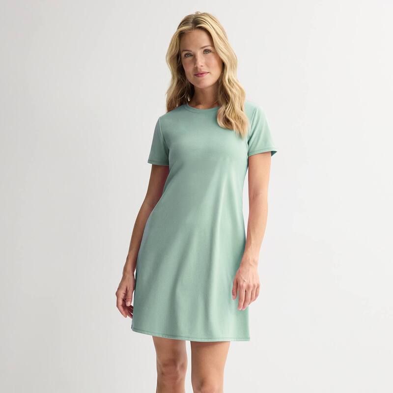Tek Gear レディース トップス ワンピース Tシャツ Womens Tek Gear Essential SoftShirt Dress Waterstone Texture