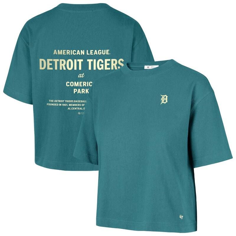 フォーティセブンブランド レディース トップス Tシャツ 47 Brand Womens 47 Teal Detroitigers Contemporary Basics Leon City TShirtgr Blue ブルー