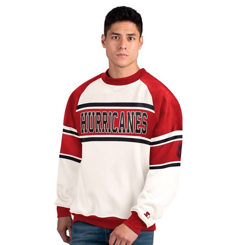 スターター レディース トップス Tシャツ クルーネック スウェット フリース Menstarter White Carolina Hurricanes Defense Fleece Crewneck Sweatshirt Hur White ホワイト