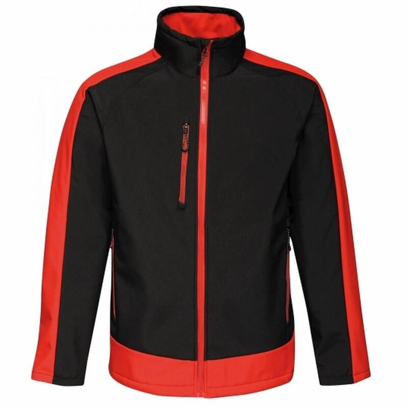 レガッタ レディース アウター ジャケット・ブルゾン コントラスト Regatta Professional Mens Contrast 3 Layer Soft Shell Jacket Black And Classic Red ブラック