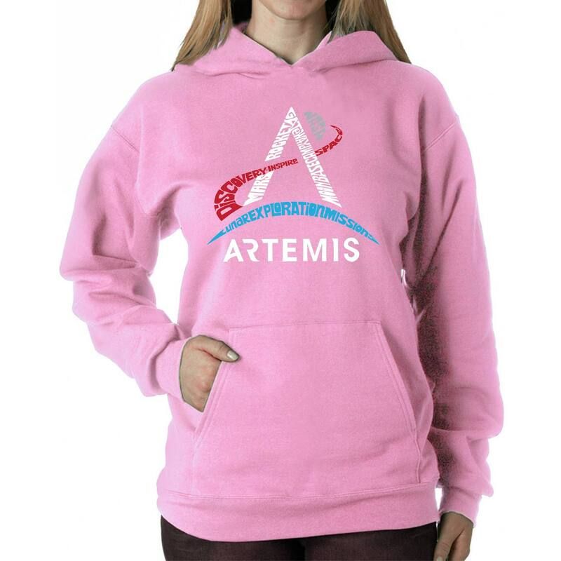 エルエーポップアート レディース トップス Tシャツ スウェット ロゴ LA Pop Art NASArtemis Logo Womens Word Art Hooded Sweatshirt Black ブラック