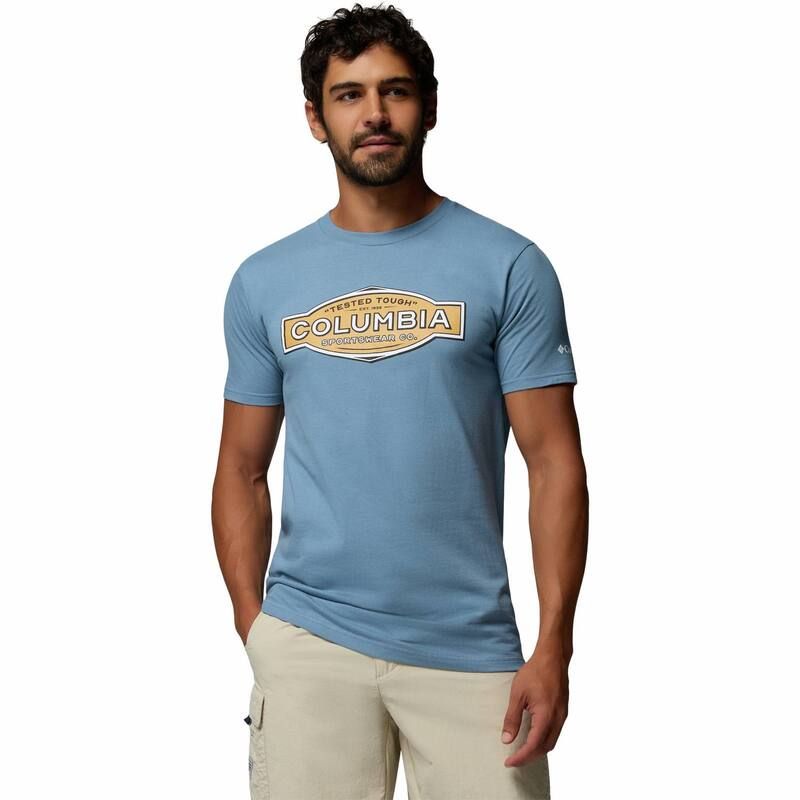 コロンビア レディース トップス Tシャツ グラフィック Mens Columbia Short Sleeve Graphic Tee Steel