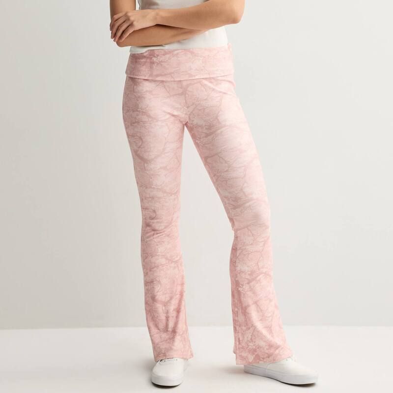 アンブランデッド レディース ボトムス カジュアルパンツ Unbranded Juniors Foldover Flare Pants Light Pink ピンク