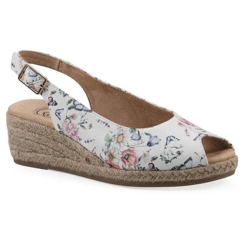 ホワイトマウンテン レディース シューズ サンダル White Mountain Maize Womens Wedgespadrille Sandals White Butterfly ホワイト