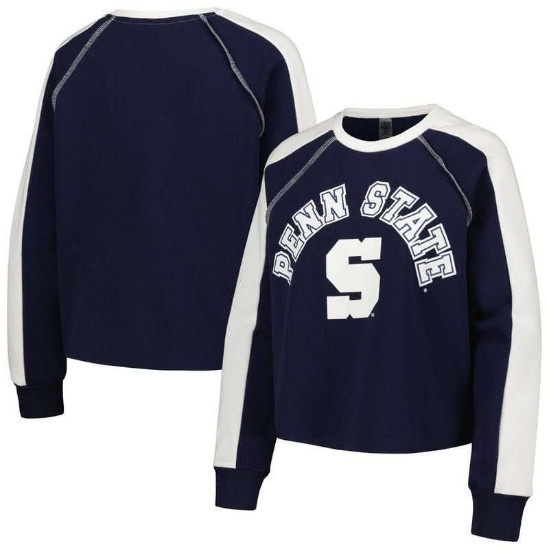 アンブランデッド レディース トップス Tシャツ スウェット クロップド Unbranded Womens Gameday Couture Navy Penn State Nittany Lions Blindside RaglanCropped Pullov