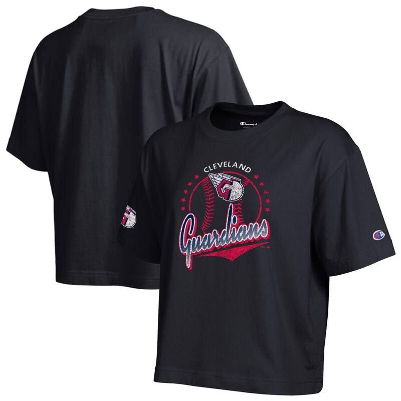 チャンピオン レディース トップス Tシャツ Womens Champion Black Cleveland Guardians AllStar TShirt Grd Black ブラック