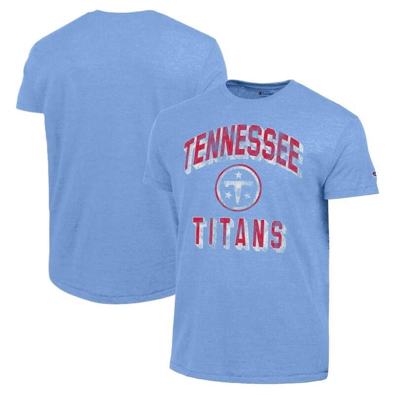 チャンピオン レディース トップス Tシャツ Mens Champion Light Blue Tennessee Titans Ultimate TriBlend TShirttn Light ブルー
