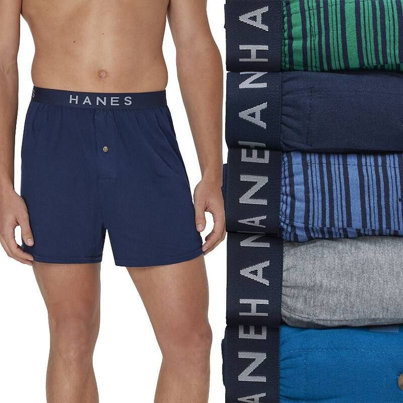 ヘインズ メンズ アンダーウェア ボクサーパンツ ニット Mens Hanes 5Pack Ultimate Dyed Knit MoistureWicking Boxer Underwear No Color