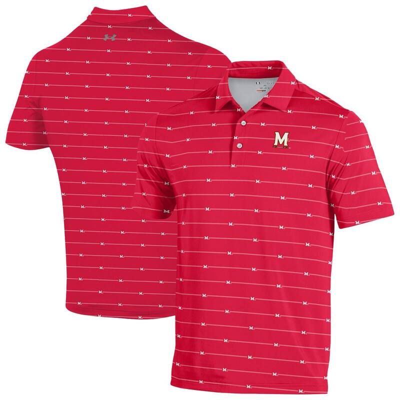 アンダーアーマー レディース トップス Tシャツ ポロシャツ Mens Under Armoured Maryland Terrapins Gameday Armourfuse Polo Mared レッド