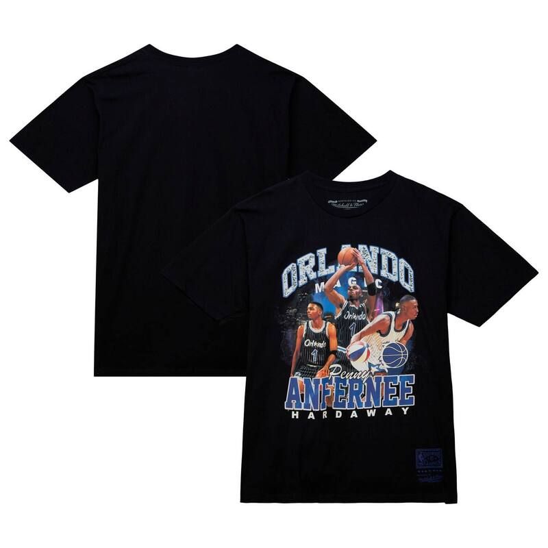 ミッチェルネス レディース トップス Tシャツ Mens Mitchell Ness Penny Hardaway Black Orlando Magic Hardwood Classics Bling Concert Player TShirt Mag Bl
