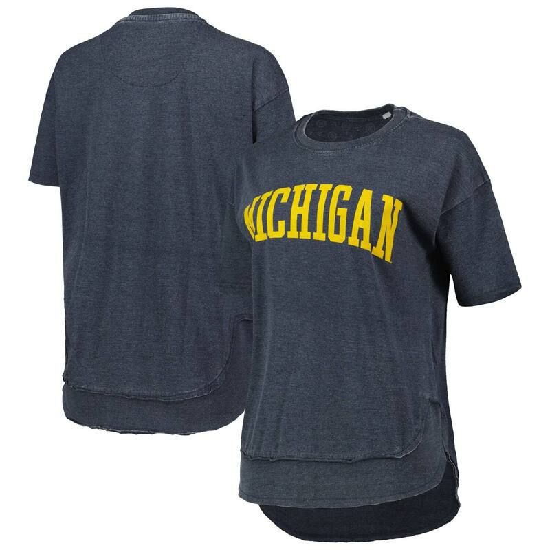 アンブランデッド レディース トップス Tシャツ Unbranded Womens Pressbox Heathered Navy Michigan Wolverines Arch Poncho TShirt Mic Navy ネイビー