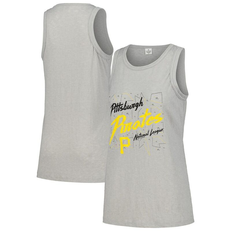 ソフト アズ ア グレープ レディース トップス Tシャツ ハイネック Womensoft as a Grape Gray Pittsburgh Pirates Gauze High Neck Tank Topir Grey グレー