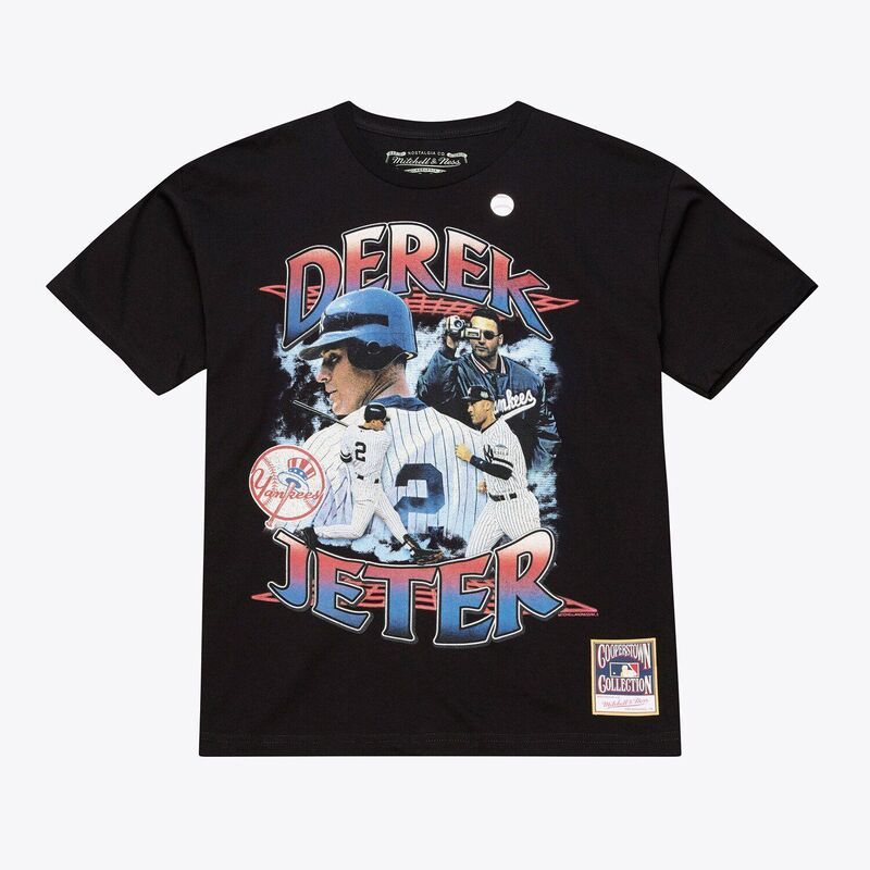 ミッチェルネス レディース トップス Tシャツ Mens Mitchell Ness Derek Jeter Black New York Yankees Legendary Collage Player TShirt Ynk Black ブラック
