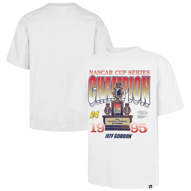 フォーティセブンブランド レディース トップス Tシャツ 47 Brand Mens 47 White Jeff Gordon 1995 NASCAR Cup Series Champion Race Day Foundation TShirt Nas Whi