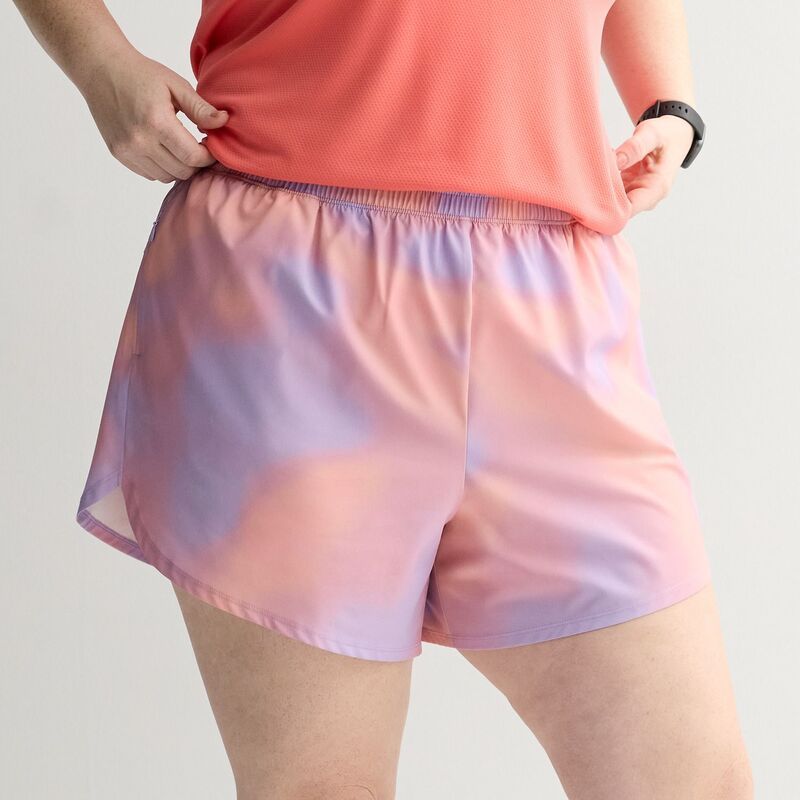 Tek Gear レディース ボトムス ハーフパンツ・ショーツ プラスサイズ ショートパンツ Plusize Tek Gear Woven Lined Run Shorts Purple Coral Blur コーラル