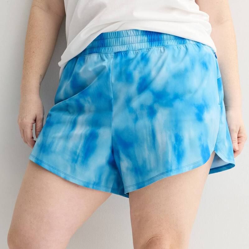 Tek Gear レディース ボトムス ハーフパンツ・ショーツ プラスサイズ ショートパンツ Plusize Tek Gear Woven Lined Run Shorts Blue Wash ブルー