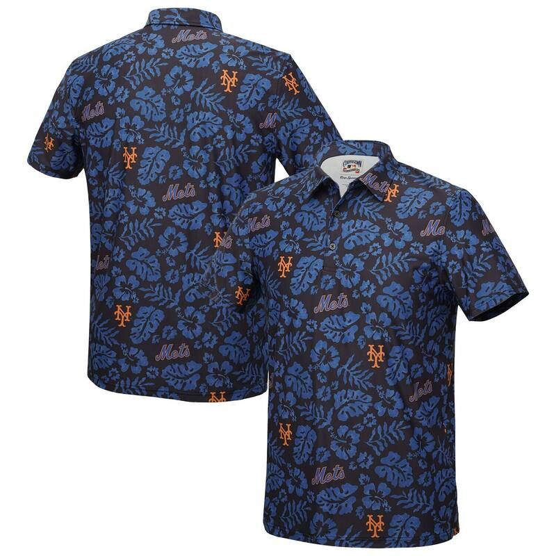 レインスプーナー レディース トップス Tシャツ ポロシャツ Mens Reyn Spooner Black New York Mets Cooperstown Pua Performance Polo Met Black ブラック