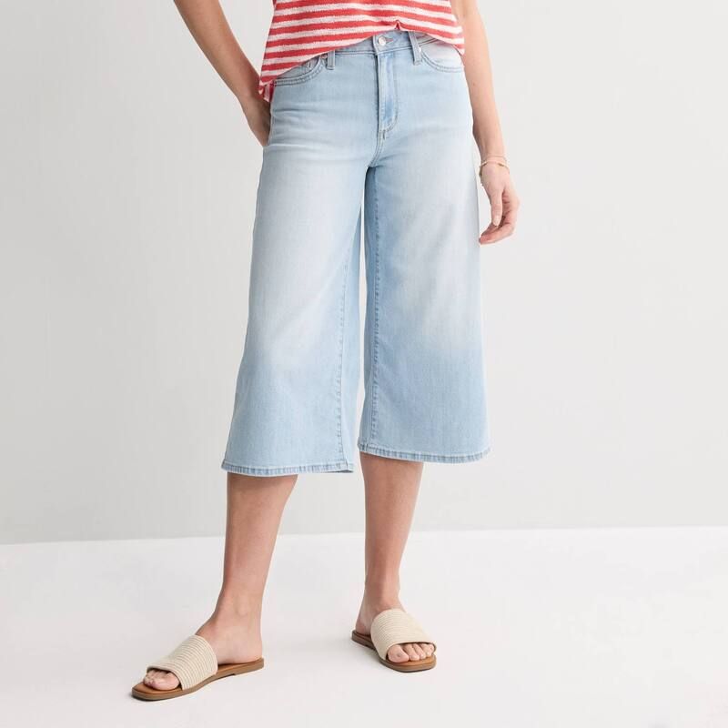 ソノマ レディース ボトムス カジュアルパンツ ワイドレッグ キャップ Womensonoma Goods For Life High Rise Wide Leg Capri Pantsuper Light Wash