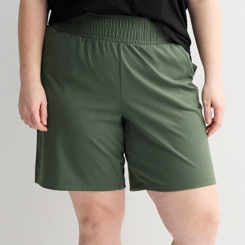 Tek Gear レディース ボトムス ハーフパンツ・ショーツ プラスサイズ ショートパンツ Plusize Tek Gear Essential Soft Relaxed Bermuda Shorts Esta Olive オリーブ