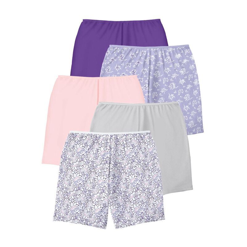 コンフォート チョイス レディース アンダーウェア パンツ プラスサイズ コットン Comfort Choice Plusize Cotton Boxer 5Pack Soft Floral Pack