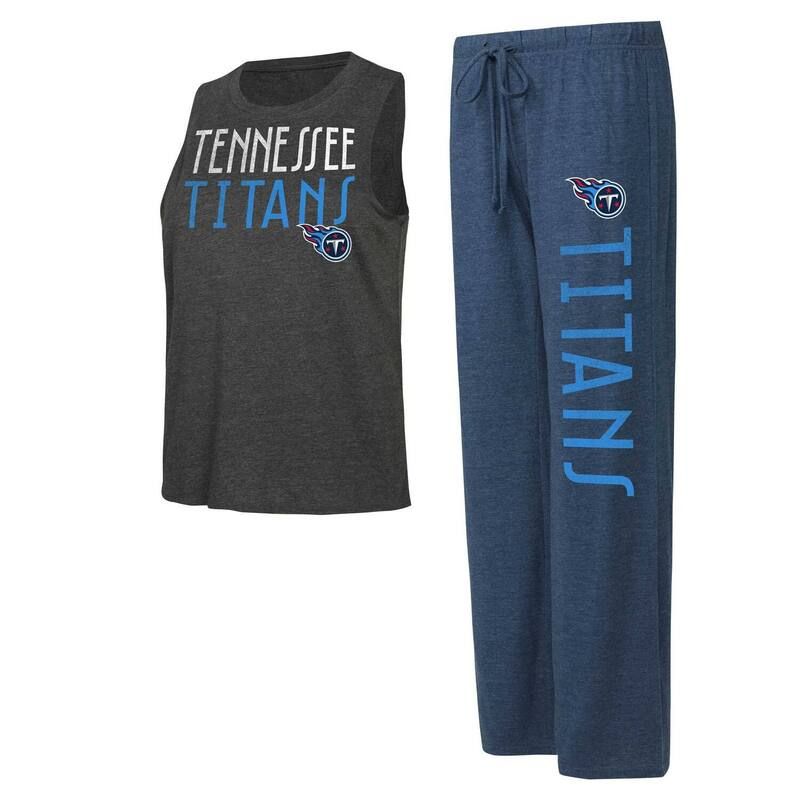 アンブランデッド レディース アンダーウェア ナイトウェア パンツ Unbranded Womens Conceptsport NavyCharcoal Tennessee Titans Muscle Tank Top Pants Lounge Settnav