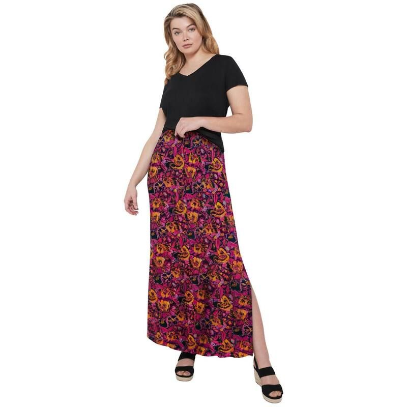 Ellos レディース ボトムスカート プラスサイズ ニット マキシ Ellos Plusize Knit Maxi Skirt Black Raspberry Sorbet ブラック