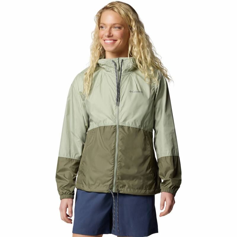 コロンビア レディース アウター ジャケット・ブルゾン Womens Columbia Flash Forward II Hooded Windbreaker Jacket Safari Stone Green グリーン