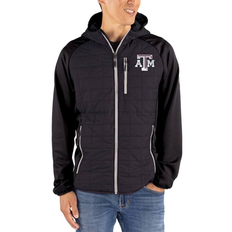 カッターアンドバック レディース アウター ジャケット・ブルゾン MensCutter Buck Black Texas AM Aggies Rainier Eco Hybrid PrimaLoft Raglan FullZip Jacketam Black
