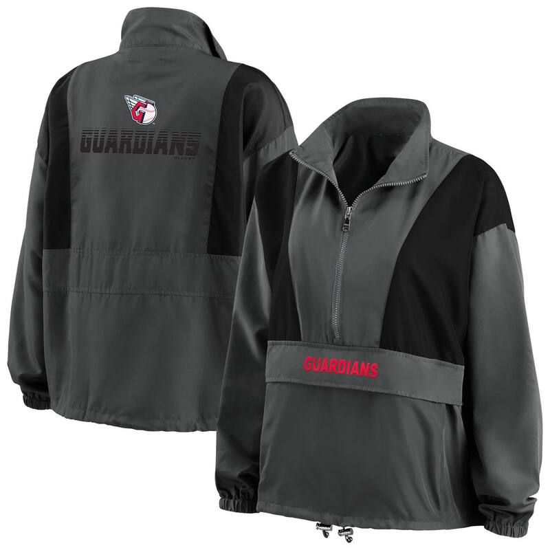 ウェア バイ エリン アンドルーズ レディース アウター ジャケット・ブルゾン Womens WEAR by Erin Andrews Charcoal Cleveland Guardians Packable HalfZip Jacket Grd Charc