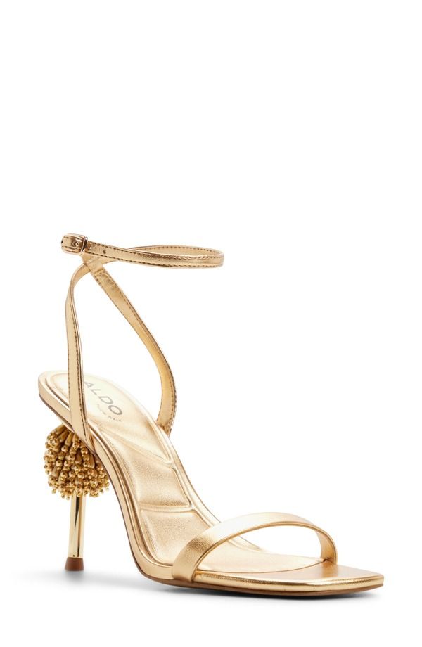 アルド レディース シューズ ヒール サンダル アンクル ALDO Aurorar Ankle Strap Sandal Gold ゴールド